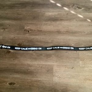 Claire Black Belt Keep Calm and Swag On